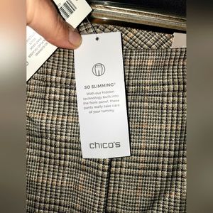 Chicos So Slimming Glen Plaid Trouser Pant Basic Multi